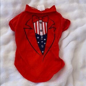 Red Pet Costume with Bow Tie Design extra small